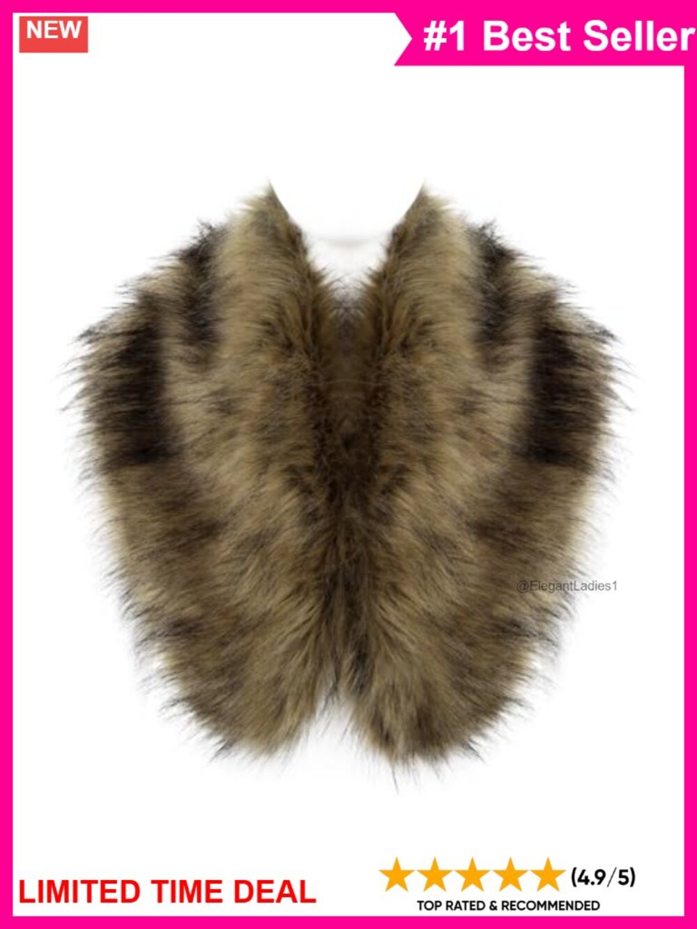 Faux Fur Shawl Fluffy Winter Warmer Sleeveless Costume Accessory